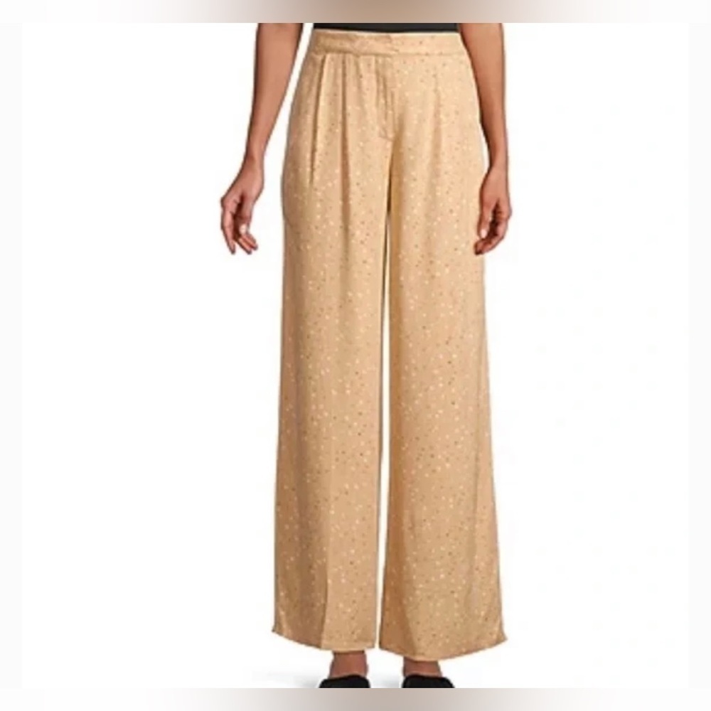 Worthington| Neutral Printed Wide Leg Palazzo Pants, High Waisted w Pockets••NWT